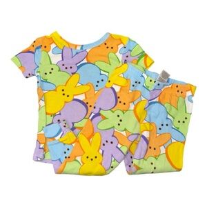 Colorful peep Bunny Print Kids Pajamas